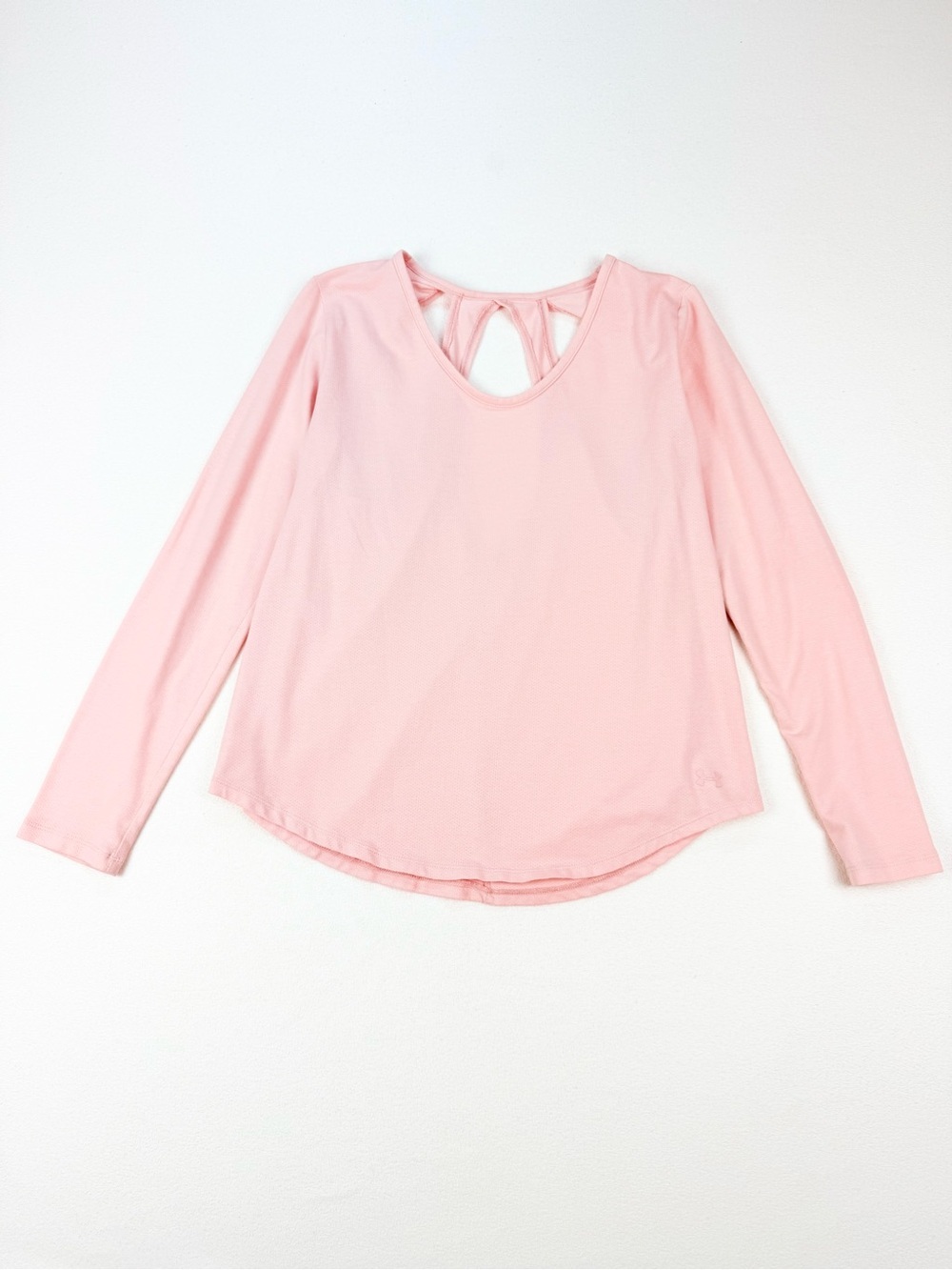 Under Armour Pink Long Sleeve Open Back Athletic Workout Yoga Top Size Medium